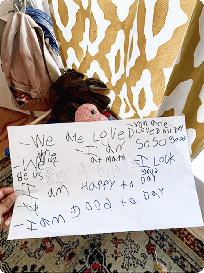 Bailey's handwritten note
